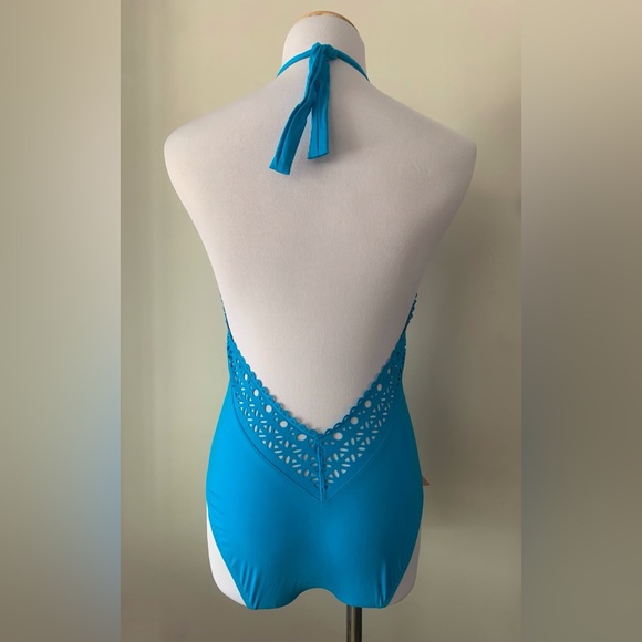 New Lise Charmel Ajourage Plunge Front Cut-out Swimsuit Turquoise Small - Picture 5 of 11